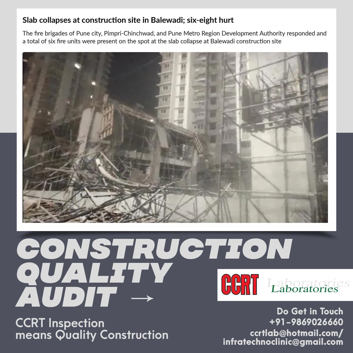 CCRT__Lab's tweet photo. CONSTRUCTION QUALITY AUDIT
CCRT Inspection means Quality Construction

#ccrtlab #rkinfra #construction #testing #constructionmaterialtesting #cubetesting #steeltesting #mixdesign #cement #concrete #bricks #ndt #ndttesting #paverblock #aacblock #testinglaboratory #nabllab https://t.co/kp5z0sH4Yg