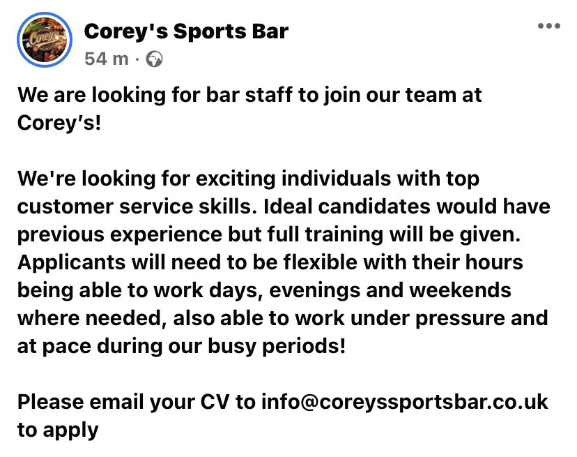 Corey's Sports Bar tweet media