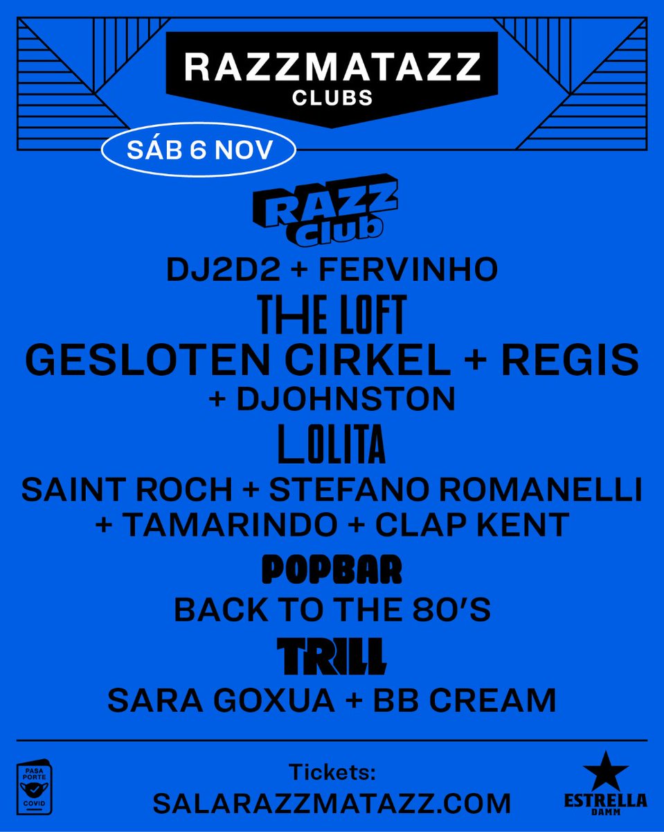 RazzmatazzClubs's tweet photo. ¡Esta es la programación del fin de semana en Razzmatazz Clubs!❤️‍🔥❤️‍🔥❤️‍🔥

+ Info y entradas en https://t.co/1nZR05AsBi✨ https://t.co/jOHOh9jXgk