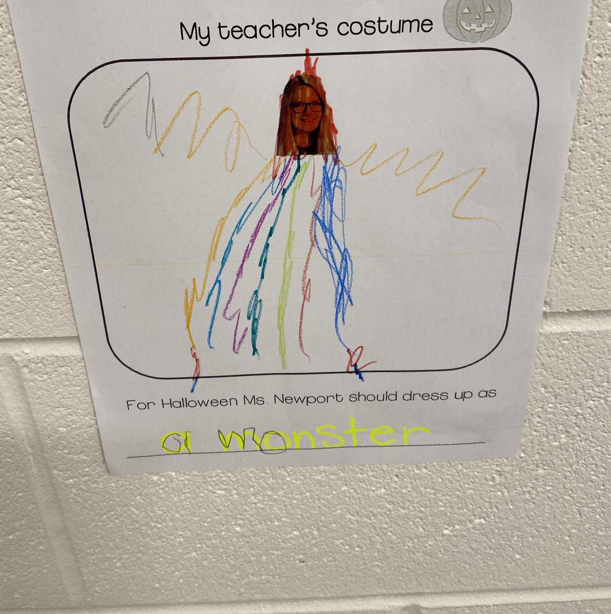 Madie426's tweet photo. For Halloween Ms. Newport should dress up as… https://t.co/b29RFZ49jq