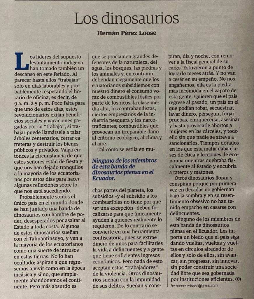 Guayaquil, Ecuador. Comparto mi columna de hoy. El Universo. 2 de noviembre de 2021.