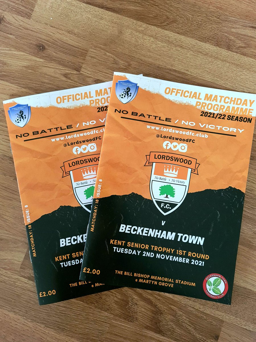 LordswoodAFC's tweet photo. Our thanks as always to @24HourPrintline for their amazingly quick turnaround service in getting tonight's programmes delivered despite only receiving our artwork yesterday morning! 👏🏻
Pick up your copy at the turnstile! 
COME ON YOU WOOD!
#NoBattleNoVictory #UTW 🧡 🖤 https://t.co/kF1PBaLLdE