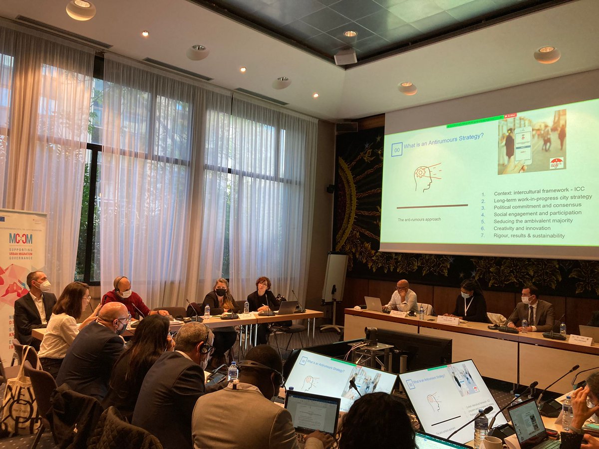 urban_migration's tweet photo. 💬 @MPerezRamirez, from @ICCities:
the #Antirumours Strategy of @RECI_ICC has evolved and expanded its approach to more than 50 cities and other areas. Through this strategy, we have trained over 3,000 people across 20 countries
#Cities4Migration #Listen2Cities #ItTakesACommunity https://t.co/1TtynPylG8