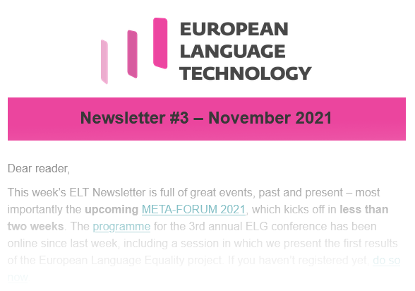EuroLangTech's tweet photo. Here’s our 3rd ELT Newsletter, freshly compiled and bursting with great news and events from @UniKarlova, @uni_copenhagen, @AdaptCentre, @DFKI, @BSC_CNS, @Vicomtech and many more! Read it here: https://t.co/ADtNrEJcOi and make sure to subscribe: https://t.co/2AxgCv8I1Z https://t.co/ZFAeaAF4yU