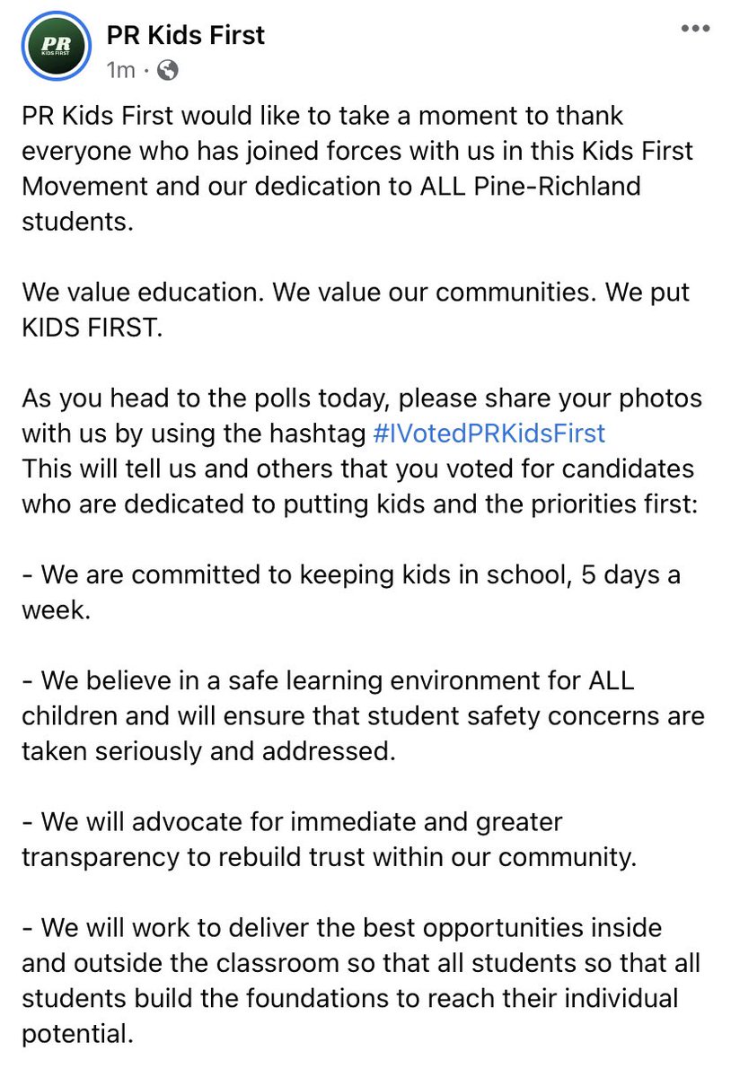 PRKIDSFIRST's tweet image. Thank you to all who supported us and Happy Election Day! 
#ivotedprkidsfirst