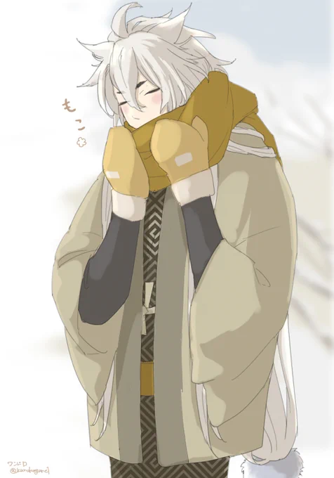 おにぎりを握るこぎちゃんともこもこのこぎちゃん(ワンドロ) 