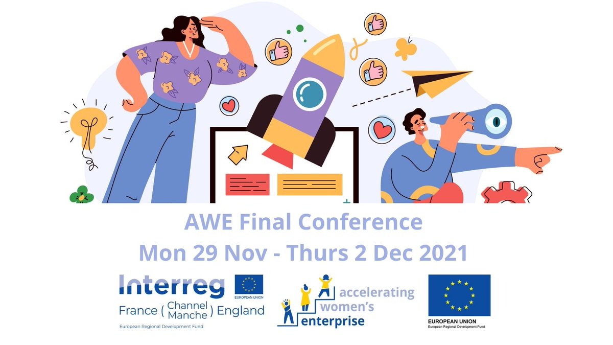 Book your free place to celebrate the fantastic achievements of the Accelerating Women's Enterprise programme at the Final Conference event bit.ly/awefinalconf 
#awe_women #womeninbusiness #research #mentoring #trainingforwomen #sme #startup