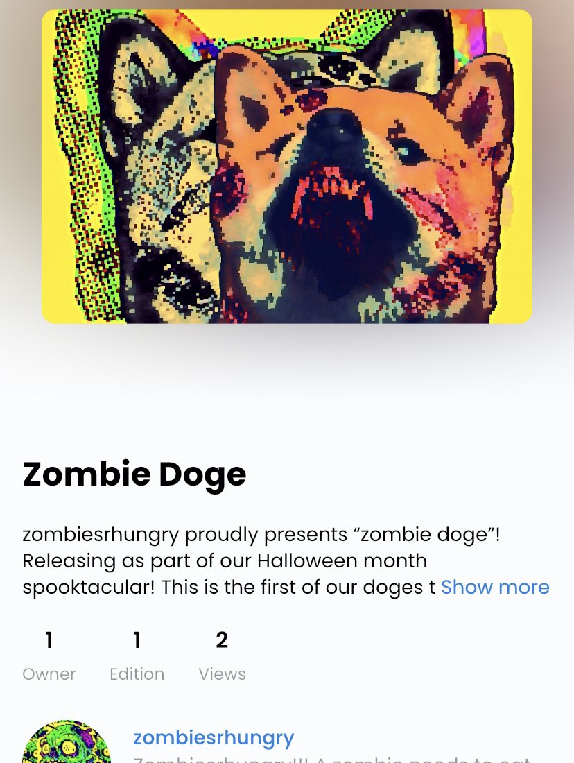 zombiesrhungry's tweet photo. @valleyTheCat GRRRO0o0D MORRRNINGgggG!.?!.? Brains #zombiedatingproblems #NFTCommunity #nftcollector #APENFT #dogecoin #AMCweBUYandHODL https://t.co/P1O4PzsXLA