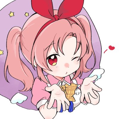 1girl blowing kiss one eye closed twintails solo pink hair heart  illustration images