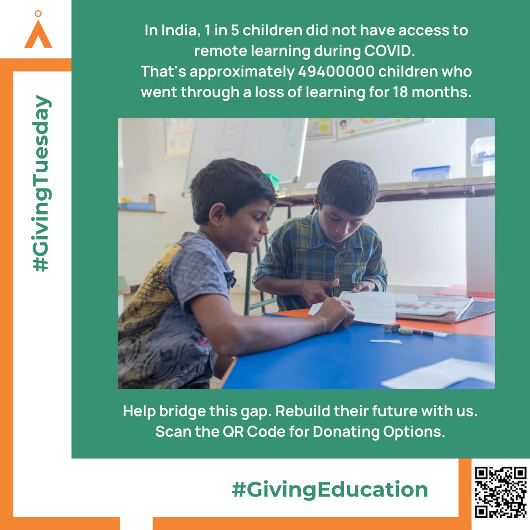 AgastyaOrg's tweet photo. For #givingtuesday2021 , donate to Agastya's #educationalinitiatives and help in rebuilding the future of 49,400,000 children!
#GivingTuesday #givingeducation #givinghope #givingback #givingafuture
(Figure taken from Brookings Report) https://t.co/etDSa6L8aK