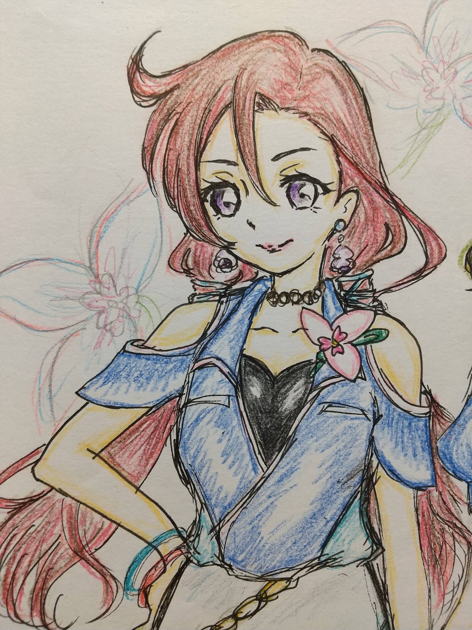 ゆぱこ トロプリ映画のあの衣装が好きで この2人を描いてみた 特にみのりん先輩の衣装が好き トロプリ トロピカル ジュプリキュア Precure プリキュア イラスト イラスト練習中 アナログイラスト 絵描きさんと繋がりたい あすみの 滝沢