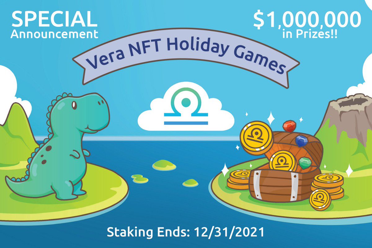 VeraNFTs's tweet photo. Welcoming the Holiday Seasons with NFT Holiday Games. Up to $1,000,000+ in Rewards to Liquidity Miners Staking $VERA! 🎉🎊 

Read more on our article here! 👉 https://t.co/M2BitxPUer 

#Vera #Holiday #Veraholiday #NFT #Nftcommunity https://t.co/QfiIE3YnMi