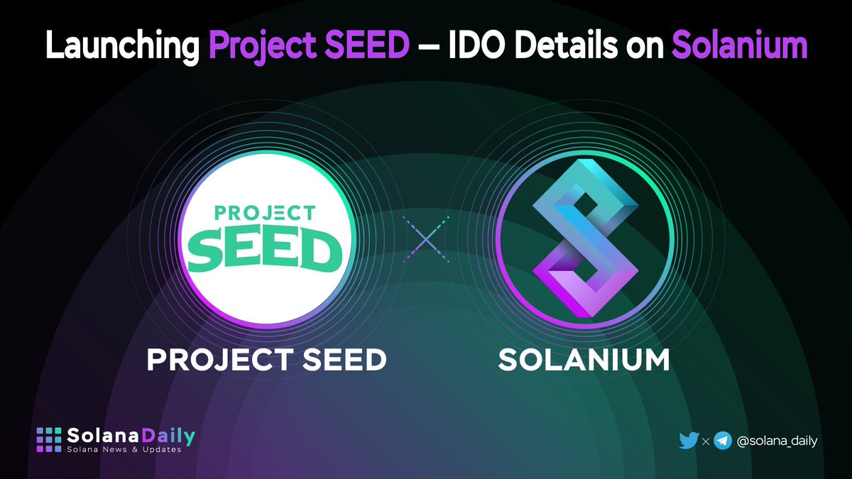 solana_daily's tweet photo. ⚡@ProjectSeedGame - IDO Details on @solanium_io

👉Whitelist start: Nov 2, 2021 14:00 UTC
📌https://t.co/KuO9zp3ge6

♦️Project SEED is a Gaming Metaverse Ecosystem built by a AAA Game Studio
Details: https://t.co/XxOsXlRSCt
$SOL #solszn #Solanaszn https://t.co/nC6XvqAyhn