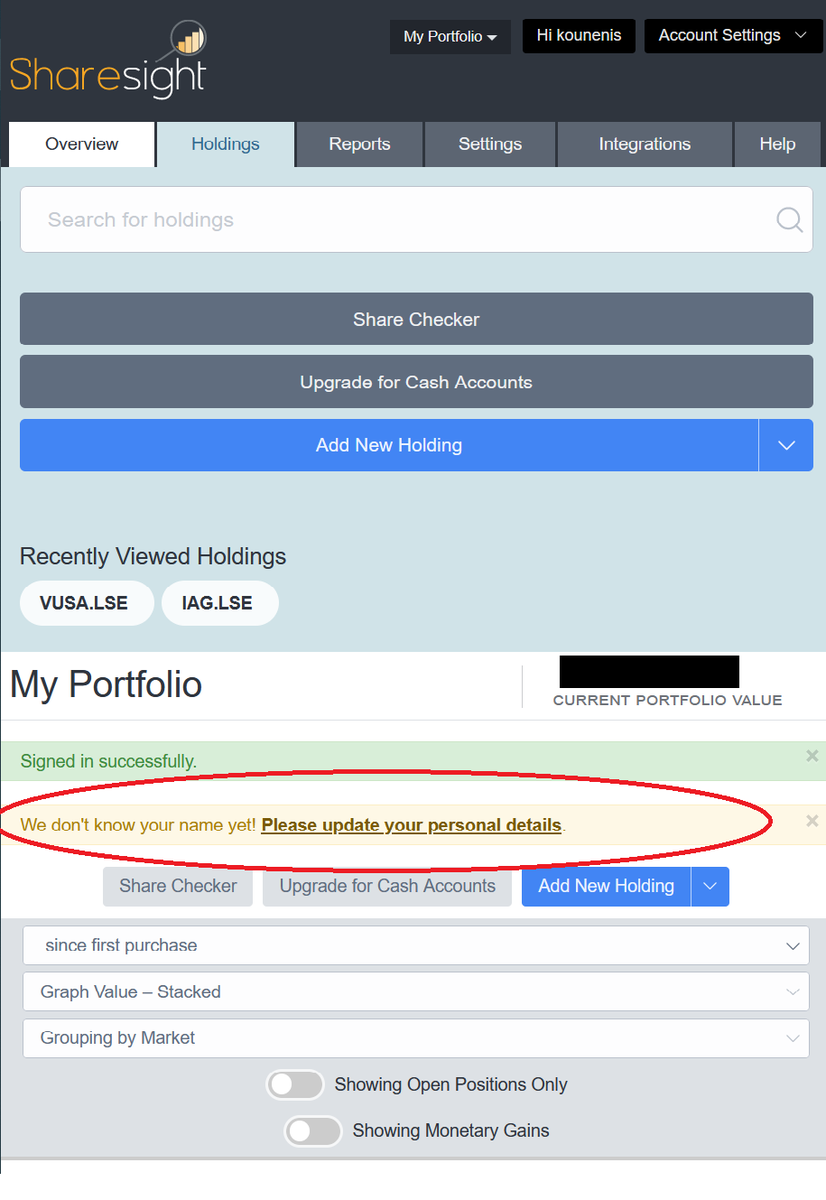 TrackMyStackApp's tweet photo. That is one of the reasons we created TrackMyStack. Why does Sharesight need our name to track our portfolio? That shows no respect to our privacy and anonymity. #sharesight #privacy #networth https://t.co/cimGRIDG6n