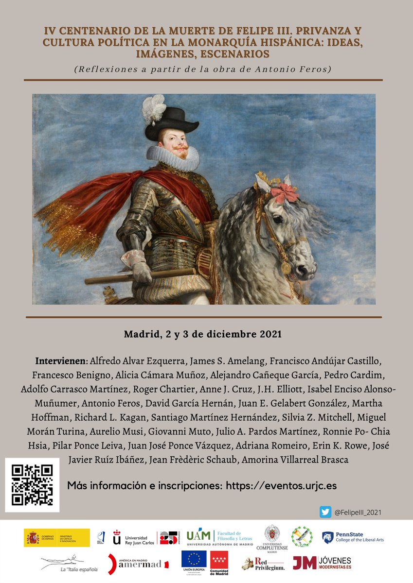 FelipeIII_2021's tweet photo. International Conference: IV Centenario de la muerte de Felipe III. Privanza y cultura política en la monarquía hispánica: Ideas, imágenes, escenarios, Madrid &amp; Online 2-3 December 2021 +info&amp;tickets https://t.co/4HOz3XzIqo https://t.co/533KKSDcpr