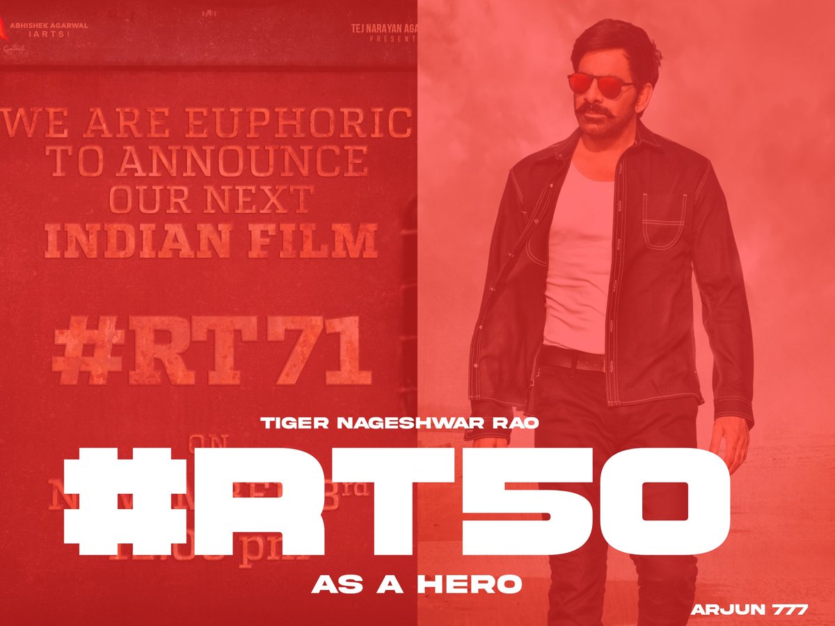 Arjun_777_'s tweet photo. Hero Gaa 50th Film tiger nageshwar Rao ....
#RT50 #RT71 https://t.co/aPCczSsqZ6