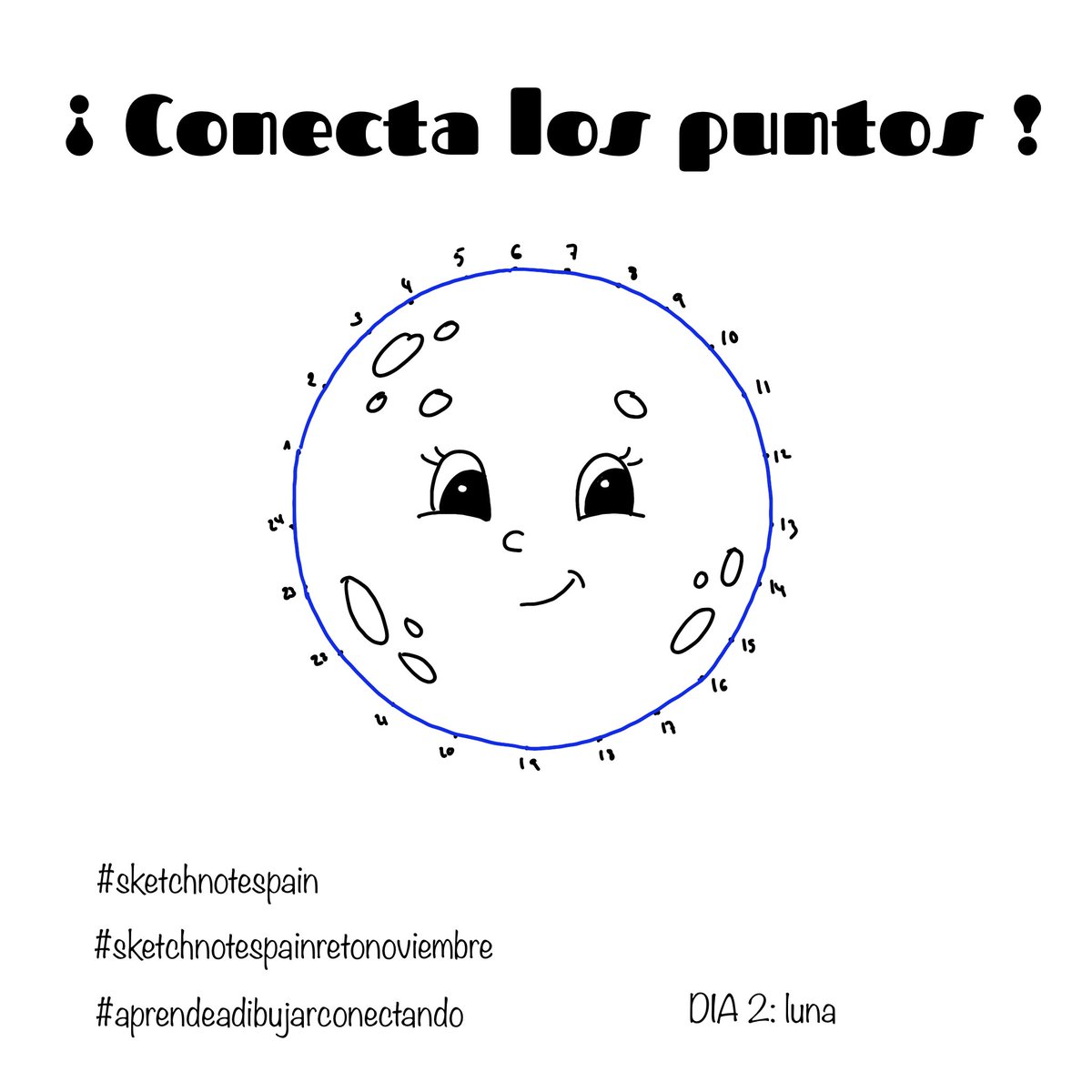 Buenos días !! Vamos con el día dos  del #reto #aprendeadibujarconectando hoy toca una #luna empecemos por cositas fáciles !! Os animáis ? #sketchnotespain #sketchnotespainretonoviembre