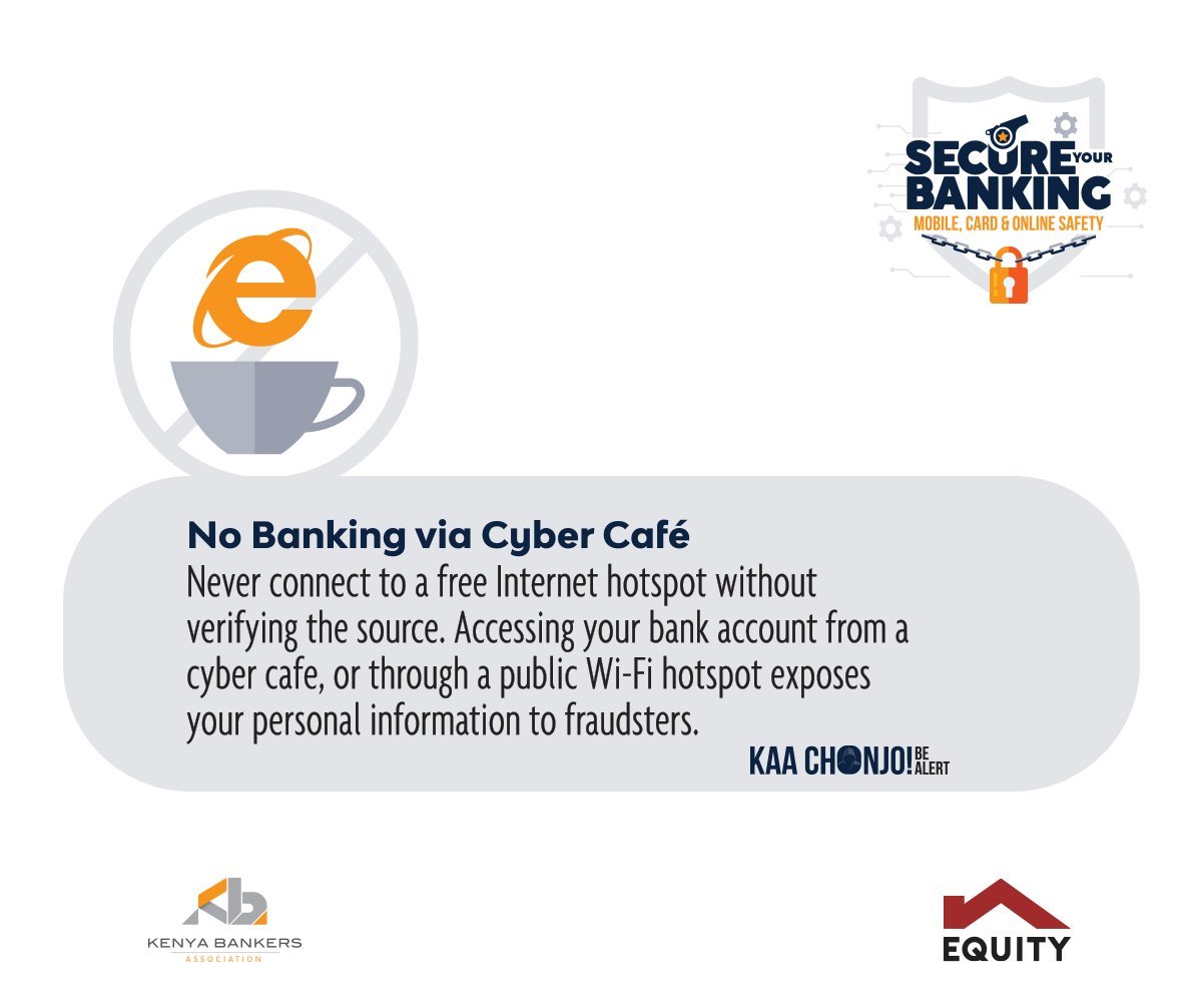 KeEquityBank's tweet photo. Be on the look out for websites that don’t have a secure padlock icon before the https extension and avoid clicking random links or downloading unsolicited files. These could expose you to malicious fraudulent activities. 

#KaaChonjo #SecureyourBanking https://t.co/6LAk2cBRYK