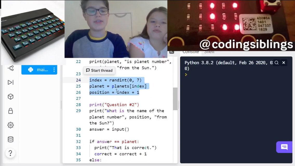 CodingSiblings's tweet photo. @Toriaclaire Good morning everyone on #TinyVoicetalks - our new #coding tutorial about @WeAreComputing mini planets has gone live.  Hope you enjoy 😊 https://t.co/AAX0qM4OYD https://t.co/J5JAkShVRz