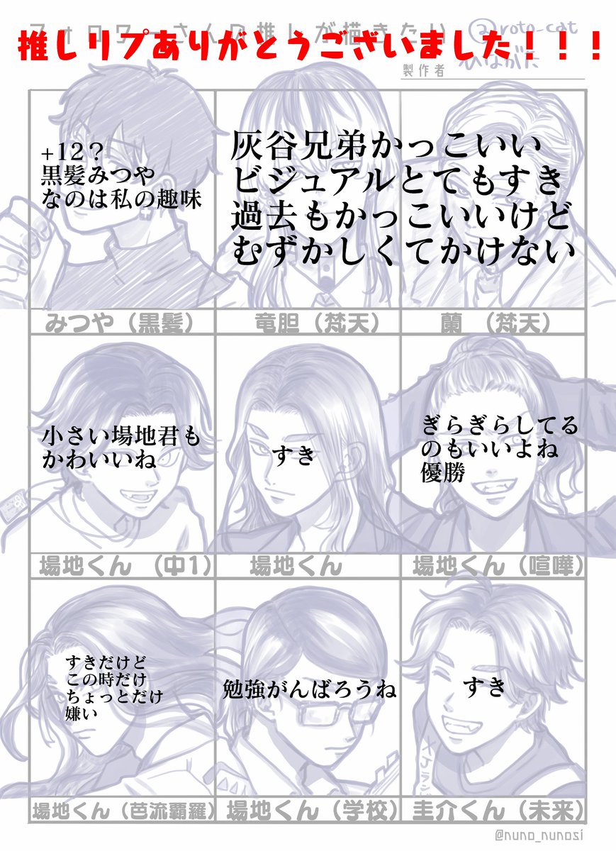#フォロワーさんの推しが描きたい
テンプレートお借りしました
二枚目はただの語彙力の無い私の独白

後半は私の推しで埋めました😌💕 
