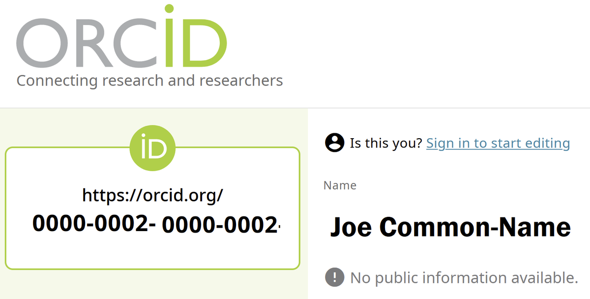 ksuhre's tweet photo. Authors: If you have a frequent name and submit a paper to a journal that requires an #ORCID from @ORCID_Org - make sure your profile contains relevant information. This is your chance to tell the editors and reviewers about your previous work to get past desk rejections. https://t.co/AMgZs7VsTJ