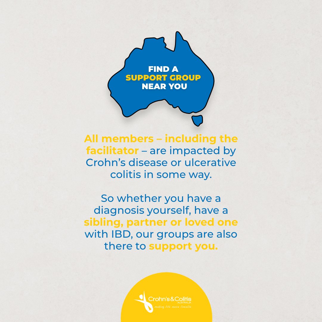 crohnscolitisau's tweet photo. Our support groups are for everyone who’s lives have been touched in some way by IBD.
These groups are facilitated by individuals who have experience with IBD and aim to help unite people with shared experiences and laughs- in person or virtually. https://t.co/PUE7bDpFWv