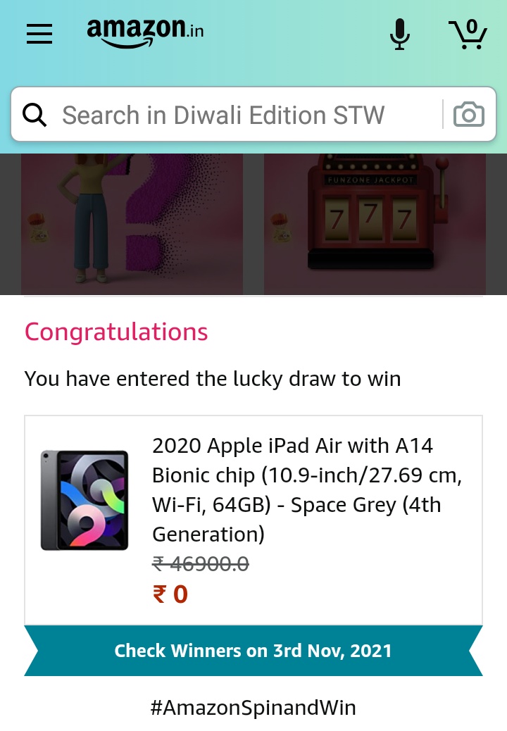 MoonSanket's tweet photo. #AmazonSpinandWin https://t.co/8EdsyN0XTp