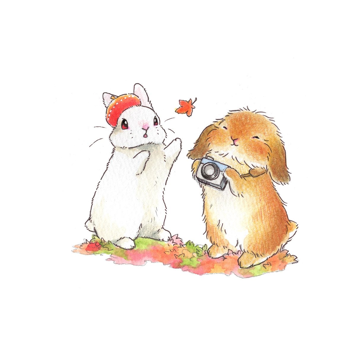 「🍁   
      🍁    🍁
   🍃    🍂  🍁   �」|VeryBerry うさぎ星さん4/8-9出展のイラスト