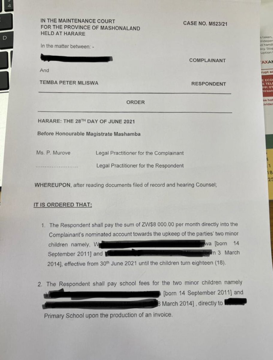 daddyhope's tweet photo. @TembaMliswa Dear @TembaMliswa,

You repeat lies that I proved to be untrue!

I don’t make false accusations like you!

You are failing and refusing to pay RTGS8000 (US$40) for your two children.

You are appealing this ruling in the High court!

What kind of a father are you Mr Norton MP? https://t.co/t5UijQdZGI