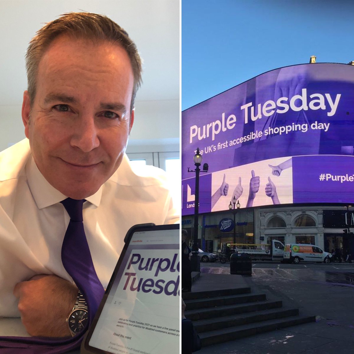 Nick__Erskine's tweet photo. It’s arrived! Get involved with Purple Tuesday and watch the live panel event as @ZurichInsUK join other leaders in discussing best practice approaches for disabled customer service.
https://t.co/FZYPJUgjY7…

#ThumbsUp #PurpleTuesday 💜 https://t.co/ZtEO8pIivM