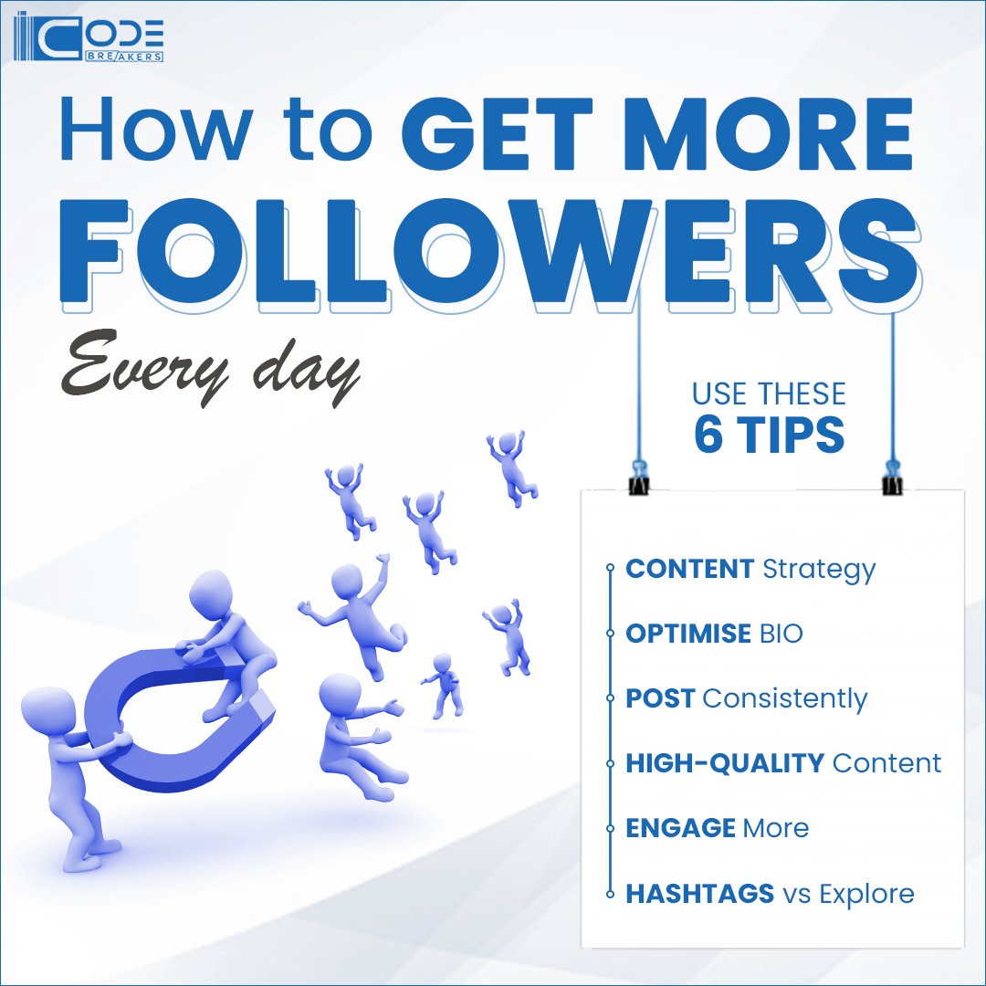 icodebreakers1's tweet image. One of the most effective ways to gain new followers is by converting visitors into followers. But how do you get new visitors in the first place?
Use these Tips to achieve this👇:
#icodebreakers #socialmediamarketing #digitalmarketing #socialmedia #media