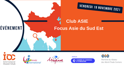 ClubIOC's tweet photo. 🌎 CLUB Asie🌎[Focus Asie du Sud Est]

 🏮Découvrez cette région en participant à la rencontre club Asie le vendredi 19 novembre prochain !🎐

📧Pour vous inscrire : surveillez votre mailbox !
🖱 Plus d’infos : https://t.co/XrCFA7fZSz

#tousalexport #export #joinIOC https://t.co/bCu0mCS6BH