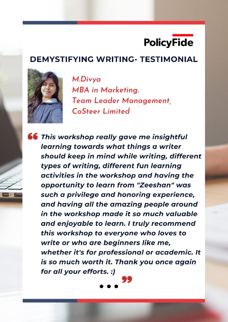 ThePolicyFide's tweet photo. DEMYSTIFYING WRITING| Testimonials
.
.
.
.
.
.
#workshops #writing #writingcommunity #policyfide #cohort #program #demystify #grateful #learning #experience #contentcreator #content #contentwriting #writeups #edits #group #testimonial https://t.co/0FchSG3nql