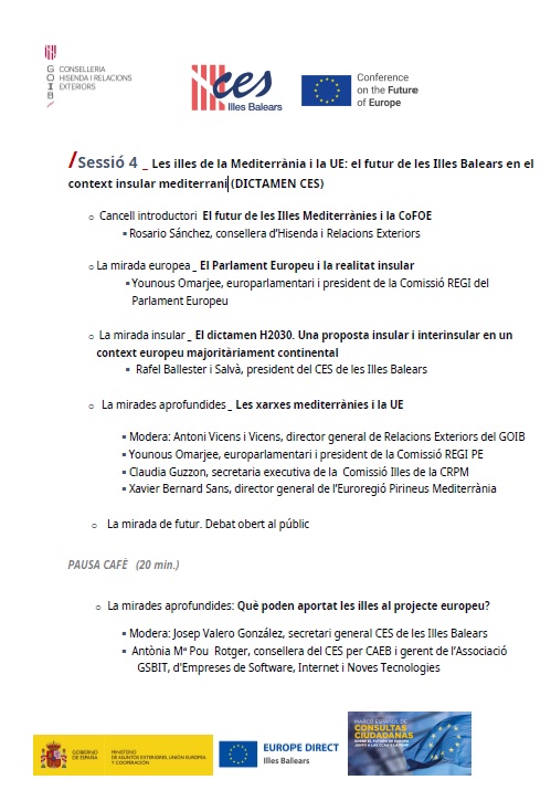 ces_ib's tweet photo. 🗓️ Divendres 5 de novembre a les 10 h. a la Cambra de Comerç:  Nova jornada del cicle #CoFoe i #IllesMed centrada en el dictamen H2030
➡️Les illes de la Mediterrània i la UE: el futur de les Illes Balears en el context insular mediterrani https://t.co/LT0CT9y8aJ