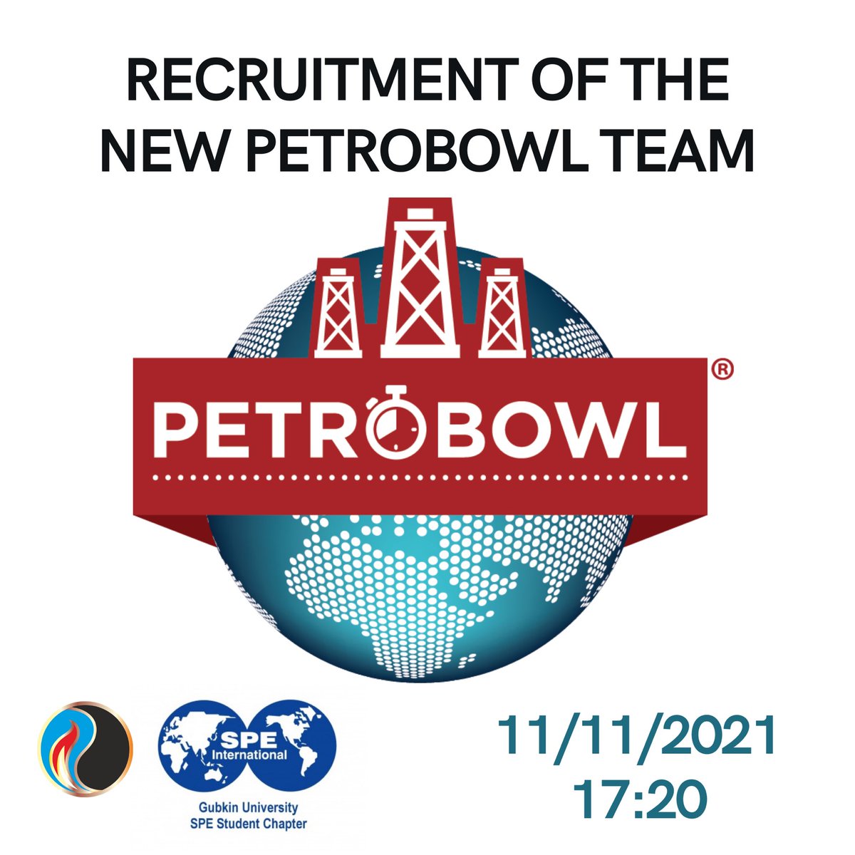 RECRUITMENT OF THE NEW PETROBOWL TEAM 

You can apply and become part of a new team that will represent Gubkin University in the intellectual game PetroBow! facebook.com/15645707110819…