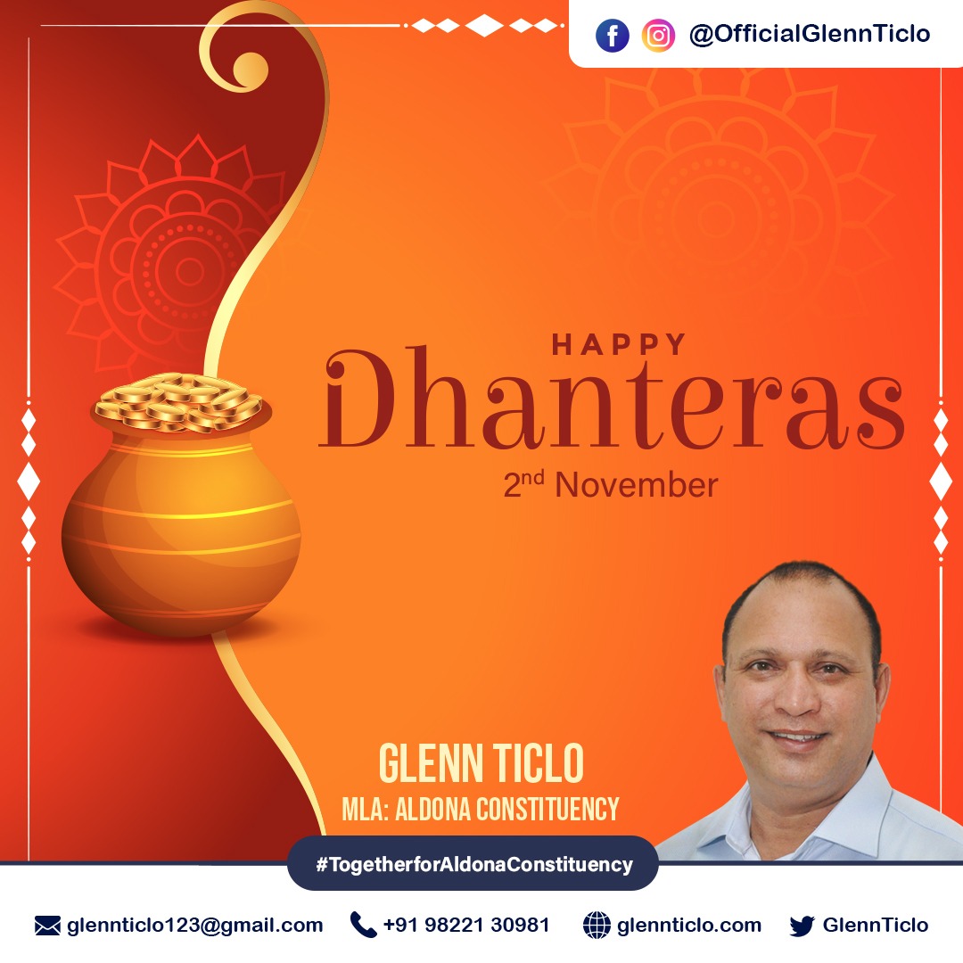 GlennTiclo's tweet image. Wishing everyone a Happy Dhanteras. May this Dhanteras bring lots of light, hope and prosperity for you and your family.

#Dhanteras2020 #ShubhDhanteras #India