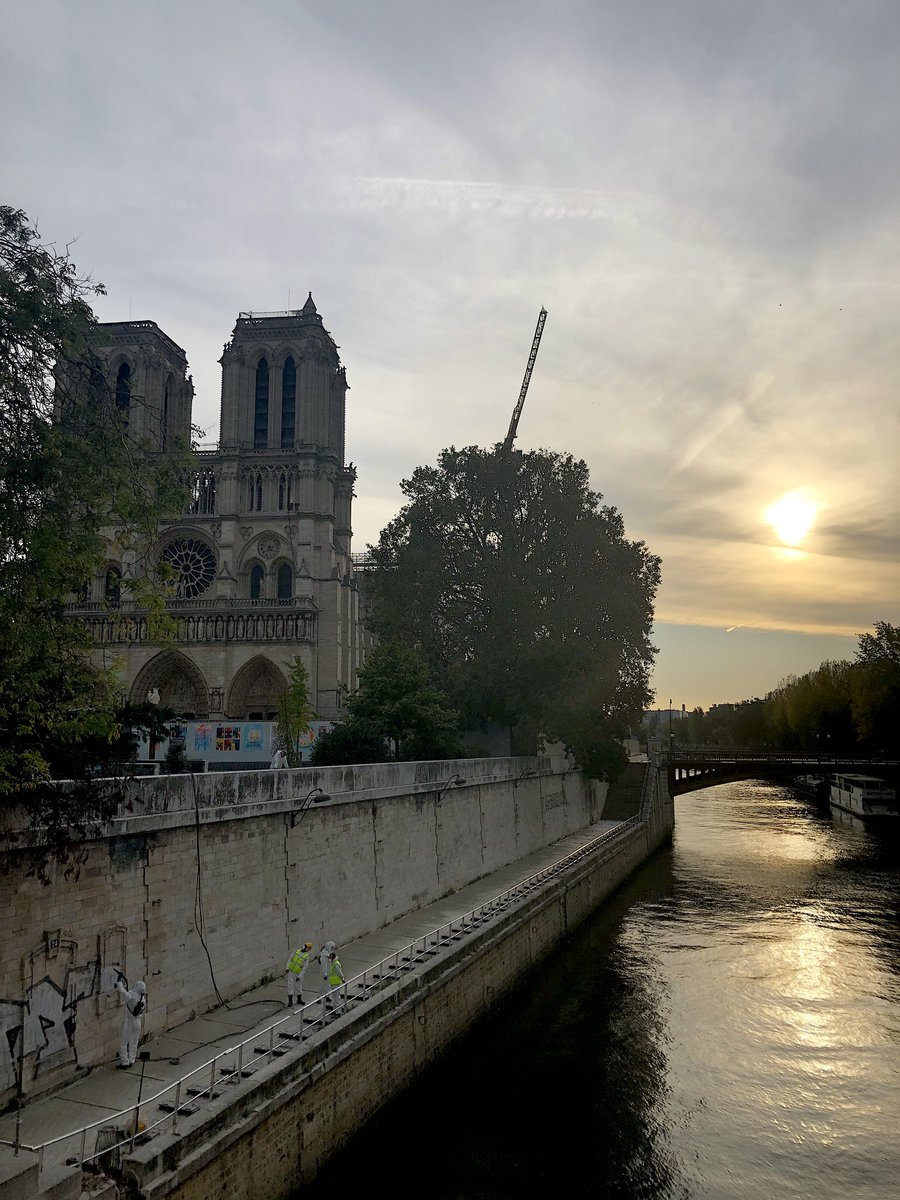 focusonparis's tweet photo. From a bridge: #NotreDameCathedral under repair. #architecture #iledelacite #monumentsofparis #seineriver #photography #focusonparis https://t.co/CF3XyRR1z2