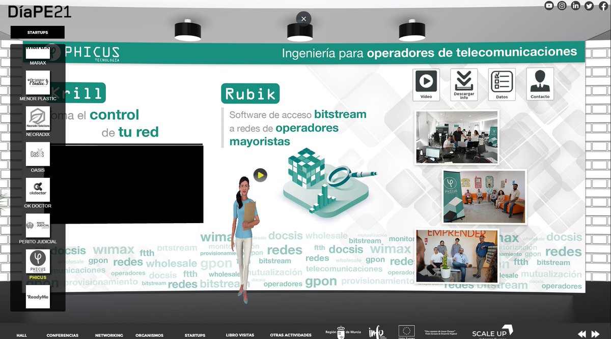 CeeiMurcia's tweet photo. La semana pasada @Phicus_tec, empresa alojada en CEEIM, presentó su stand virtual como empresa representativa del panorama innovador la Región de Murcia en la #DIAPE21 organizada por @infoRMurcia el 26 y 27 de octubre. ¡Gran trabajo! 👏🏽👏🏽 https://t.co/ocMornEWO5
