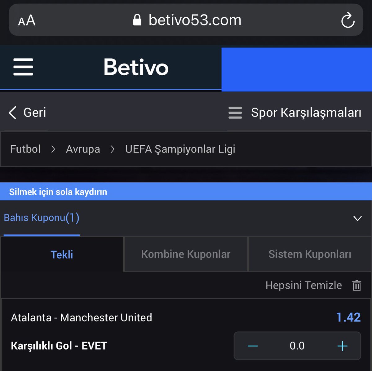 ⚽️Betivo / MAÇ ÖNÜ
<a href="/Betivo_Tr/">Betivo</a>

🎁%100 ve %50 Canlı İlk Yarırım Casino Bonusu 
🎁%100 Spor İlk Yatırım Bonusu

Link ; bit.ly/BETIVO

Destek için beğeni ve rt atmayı unutmayın 😎