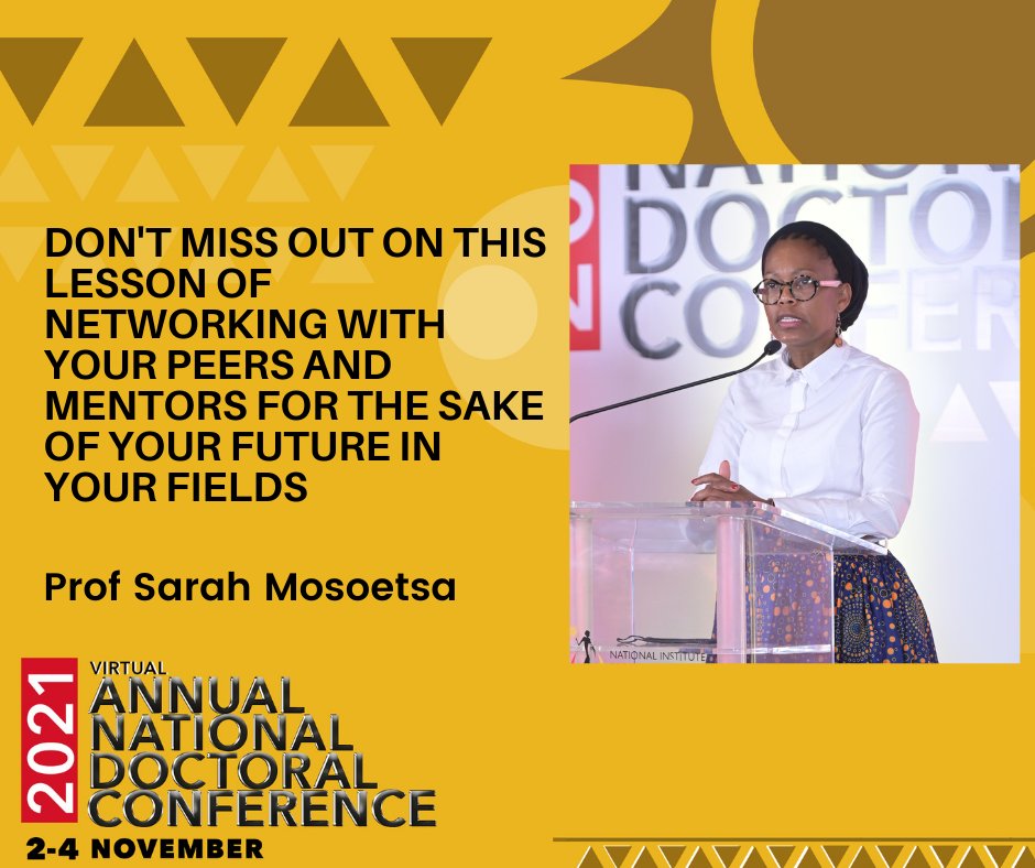 iNIHSS's tweet photo. A much-needed and welcome message from Prof. Mosoetsa to our fellows, ensuring they appreciate he magnitude of this conference. With those words she opened the 7th Annual National Doctoral Conference.
#ANDC2021 https://t.co/xEAH8wRi4r