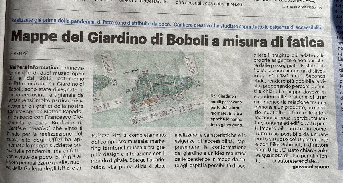 👤 Accessibilità.
🎨 Pulizia grafica.
💯 Completezza.

Il progetto delle mappe per il Giardino di Boboli raccontato dalla <a href="/qn_lanazione/">La Nazione</a>.