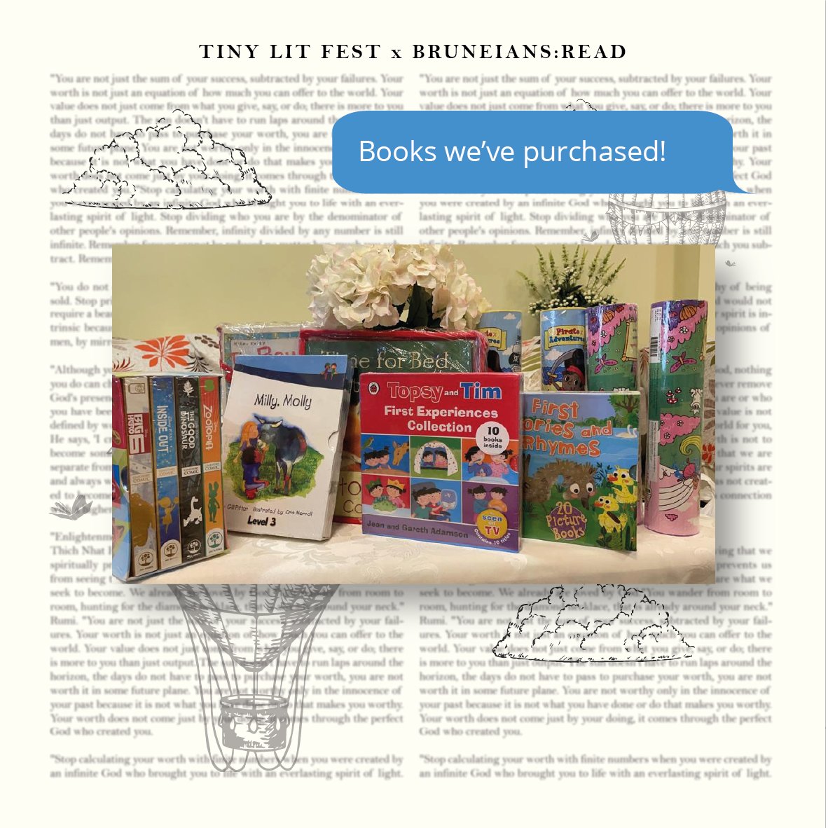 thetinylitfest's tweet photo. This amount funded the purchase of children's books, activity kits, and materials for mini libraries in NICs CHABEL 6 (Mumong) and CIC (Temburong). Would not have been possible without the support of LaVida Brunei, SinglemamaspeaksBN, Little BambooBN, and of course, yourself! https://t.co/AYUIgcAiyX