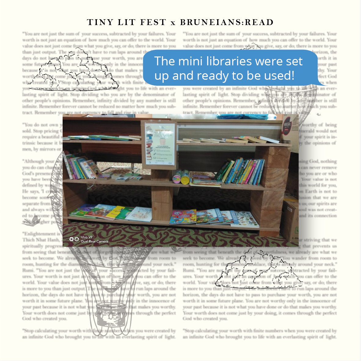 thetinylitfest's tweet photo. This amount funded the purchase of children's books, activity kits, and materials for mini libraries in NICs CHABEL 6 (Mumong) and CIC (Temburong). Would not have been possible without the support of LaVida Brunei, SinglemamaspeaksBN, Little BambooBN, and of course, yourself! https://t.co/AYUIgcAiyX