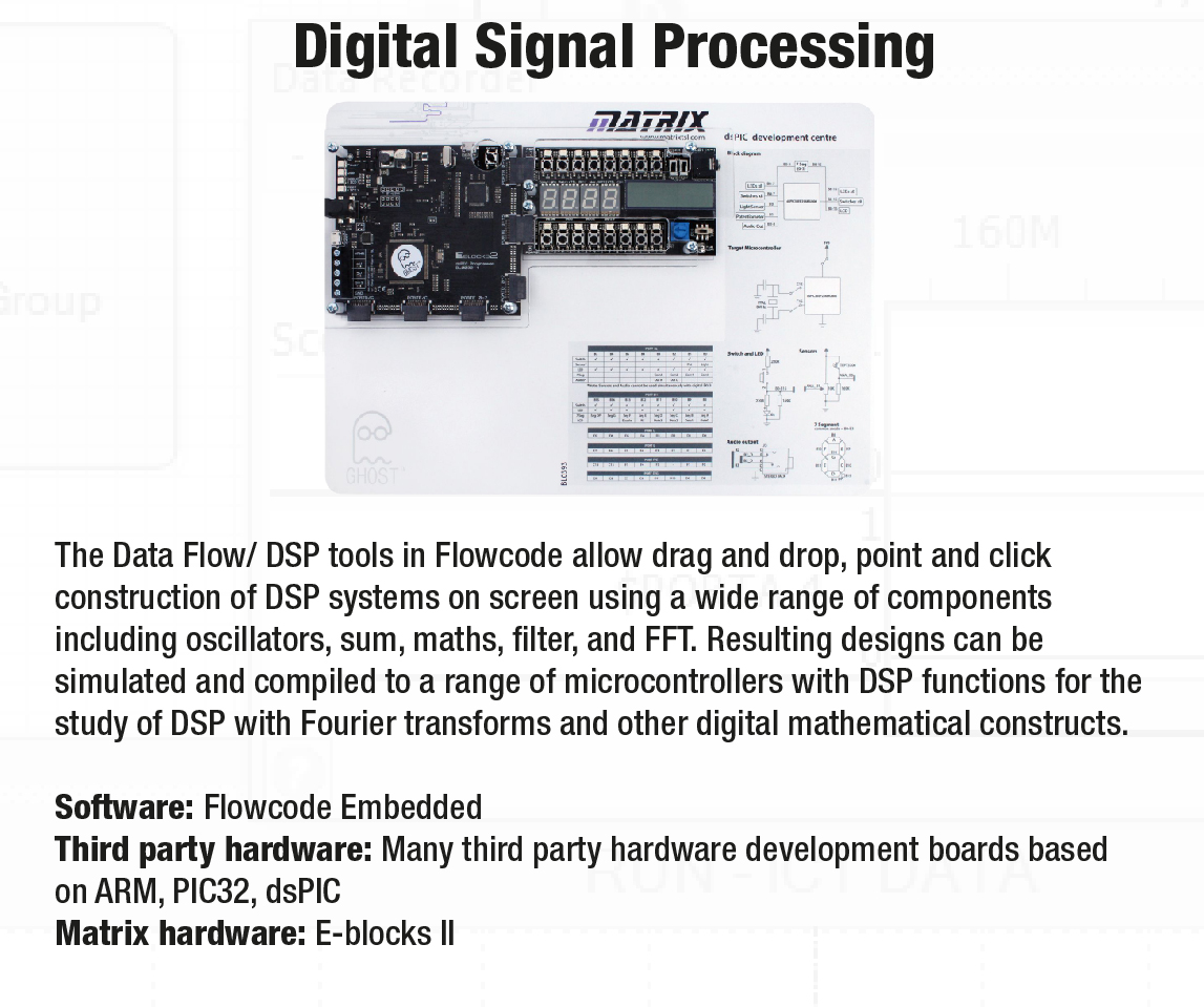 MatrixFlowcode's tweet image. In Flowcode: The data flow / DSP tools allow drag and drop, point and click construction of DSP systems on screen using a wide range of components including oscillators, sum, maths, filter and FFT. Have a look at the further capabilities of Flowcode: flowcode.co.uk