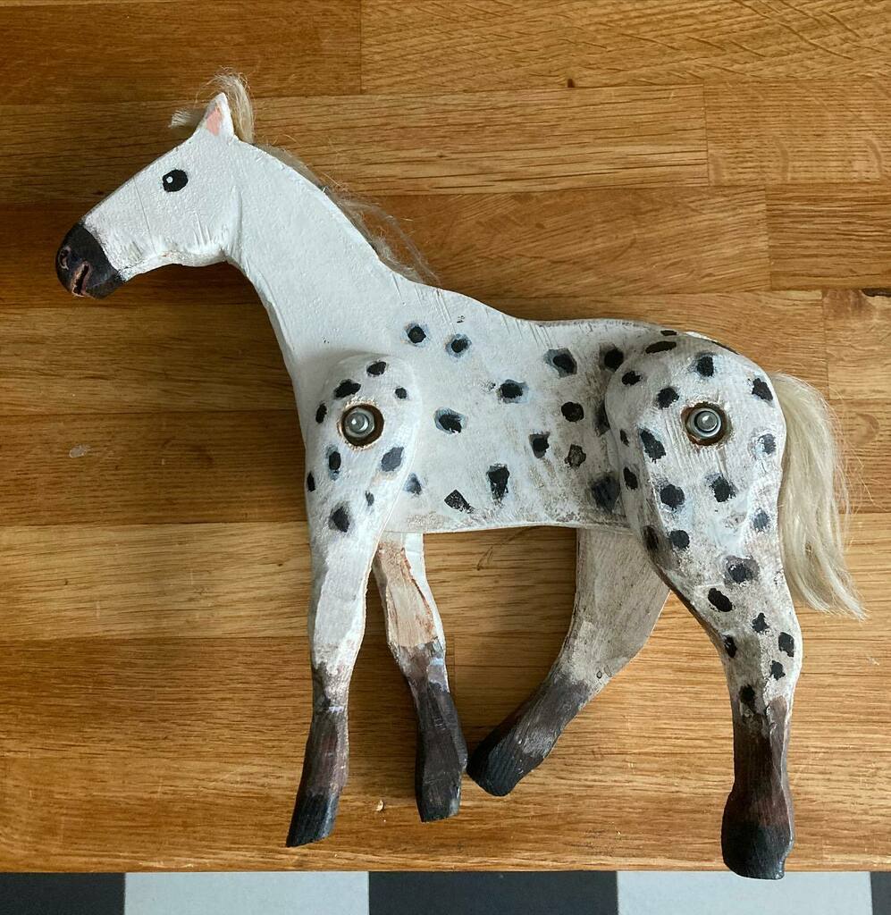 This horse is 23 years old 🐎 It was a present for my nephew 😀 #woodenhorse #toy #horse #lostandfound instagr.am/p/CVxHQyzKtxt/