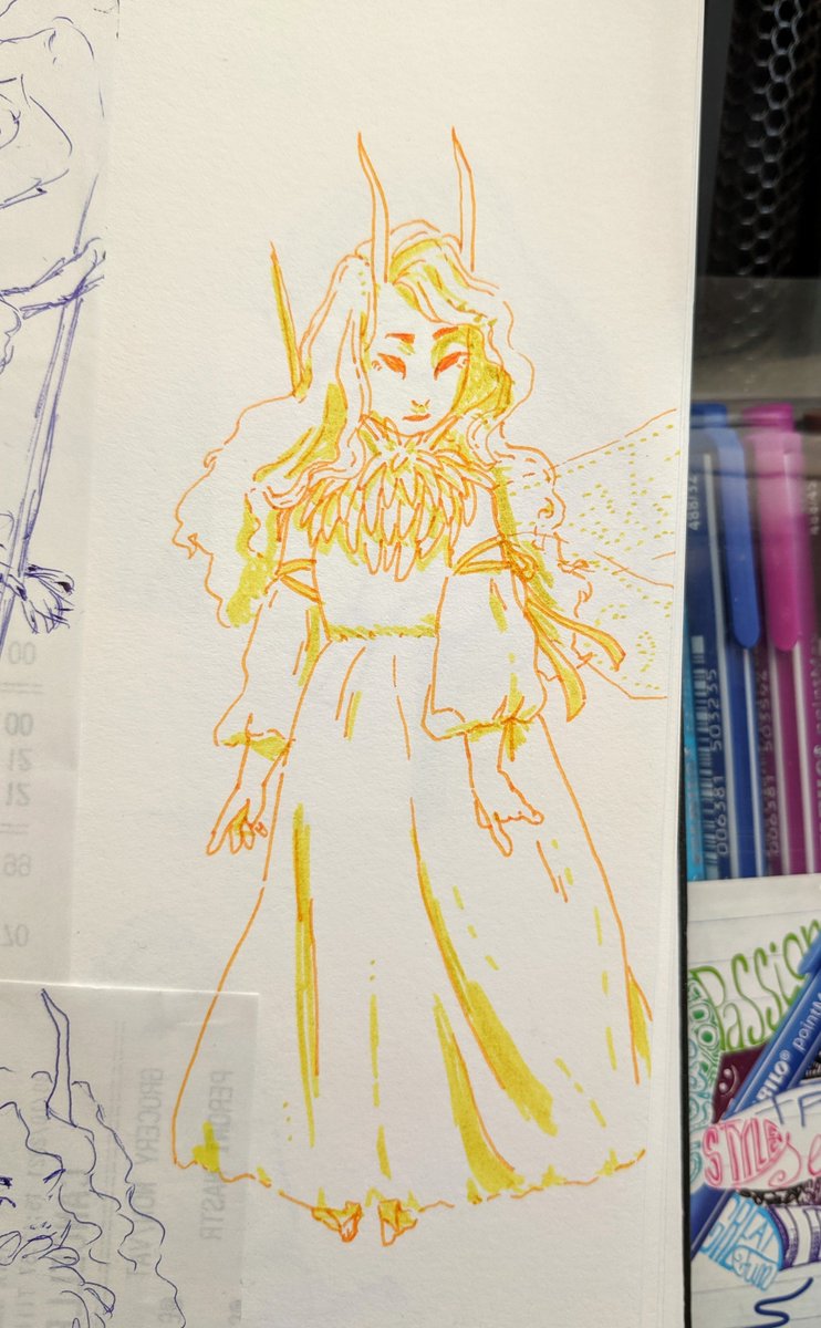 sofftskies's tweet photo. been obsessively drawing and detailing an old #D&amp;D character to expand her story, and drawing a new character whose fate is entwined with hers. https://t.co/zPeSYwf4XO