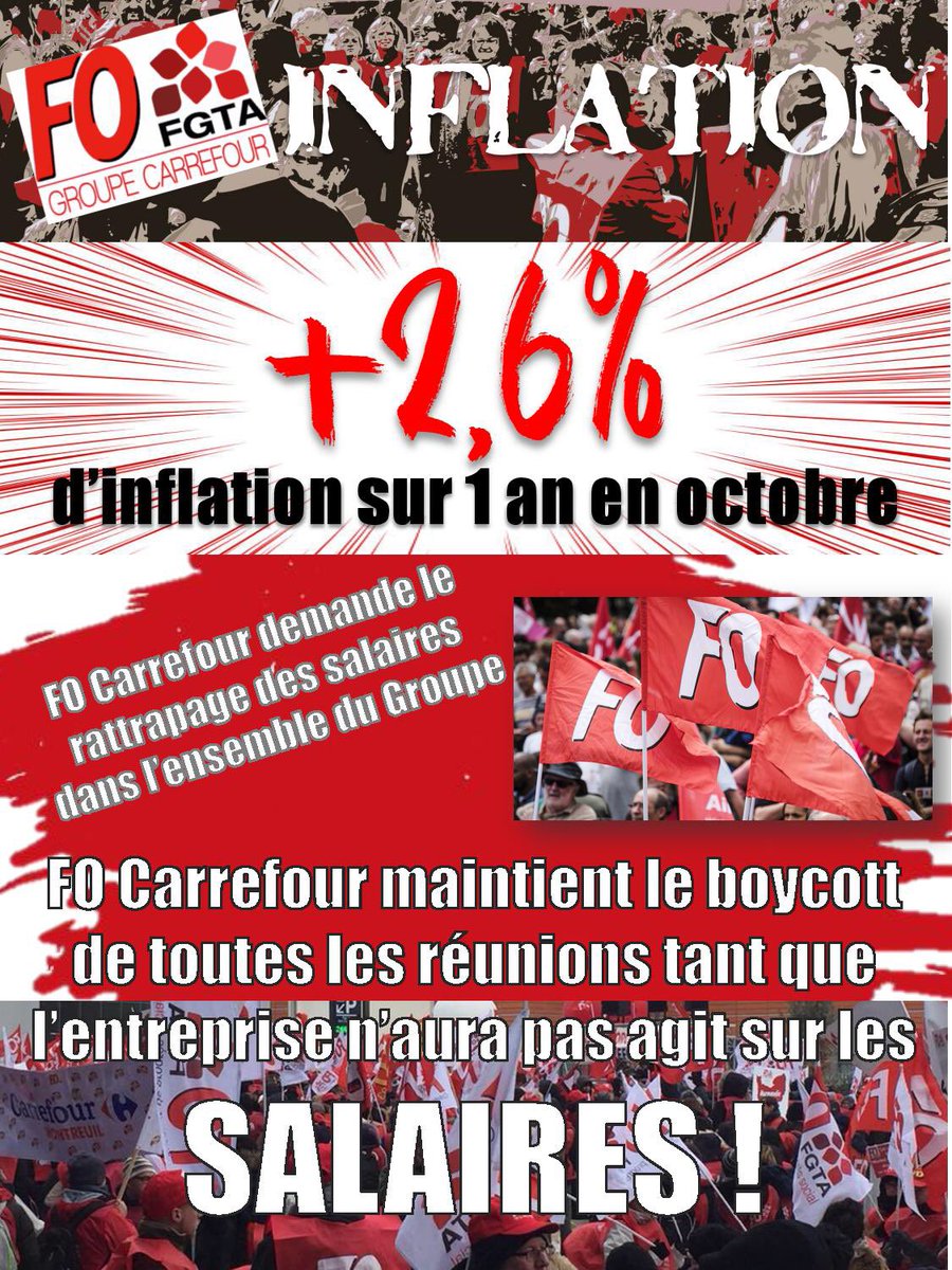 CyrilBoulay01's tweet photo. @force_ouvriere  @CarrefourGroup  demande le rattrapage des #salaires  dans l’ensemble du groupe 
#inflation  #PouvoirDAchat #Nao #tousemble #boycotte #carrefour #regularisation https://t.co/saa4G0RuSw