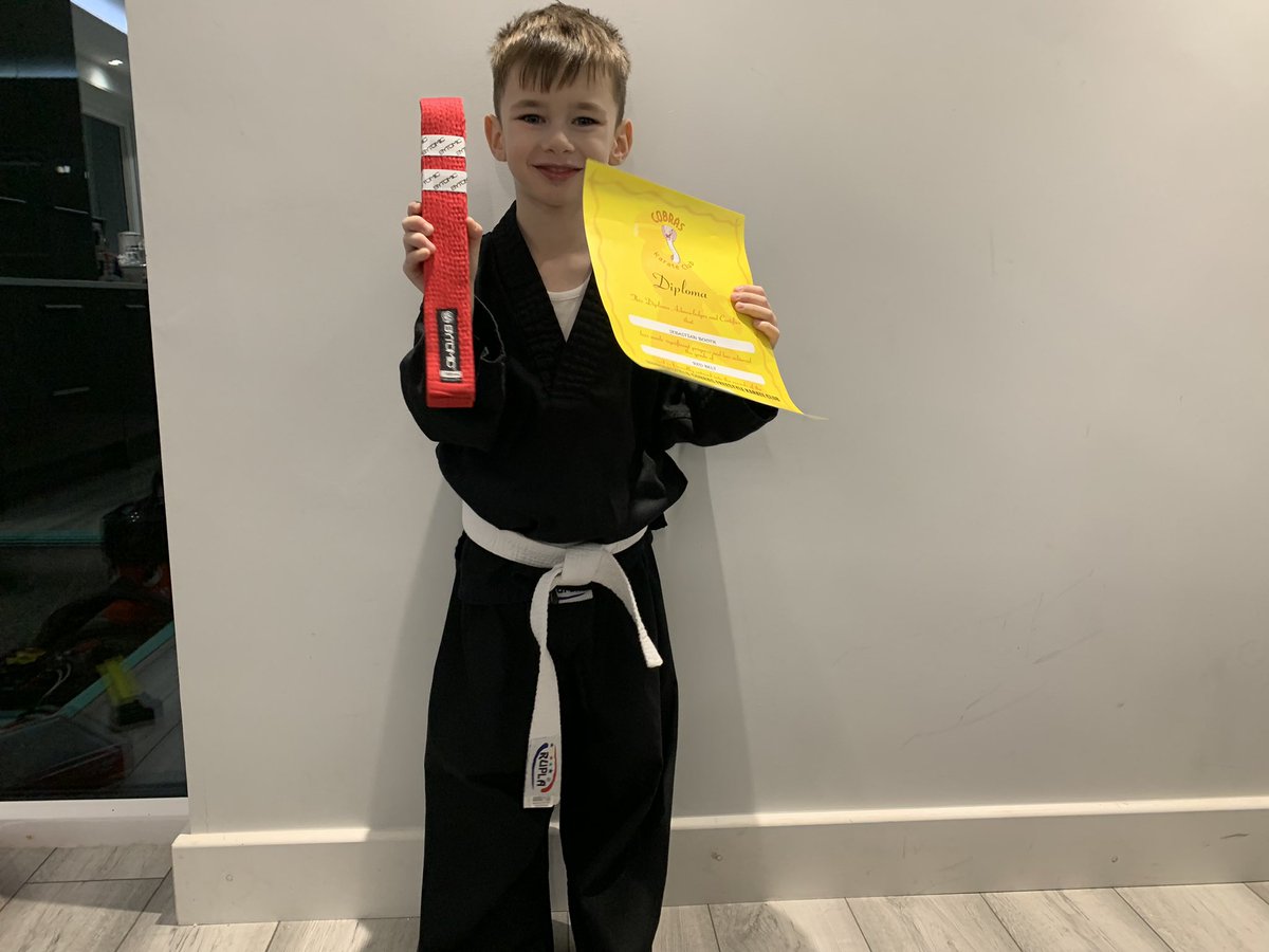 KWBowie's tweet photo. @foundmelthamce  S was delighted to be awarded his red belt in Karate 🥋 last night 😊 https://t.co/kwuAaPXlA3