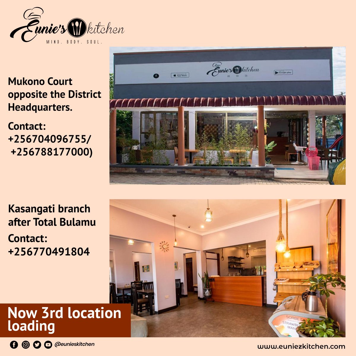EuniezKitchen's tweet photo. Our current locations:
๐Mukono Court opposite the District Headquarters.
Contact: +256704096755 / +256788177000)
๐Kasangati branch after Total Bulamu
Contact: +256770491804
Now 3rd location is loading...
#GodsGoodness #TrippleFest #EKTriplets #location3loading https://t.co/V6o9Tucq7s
