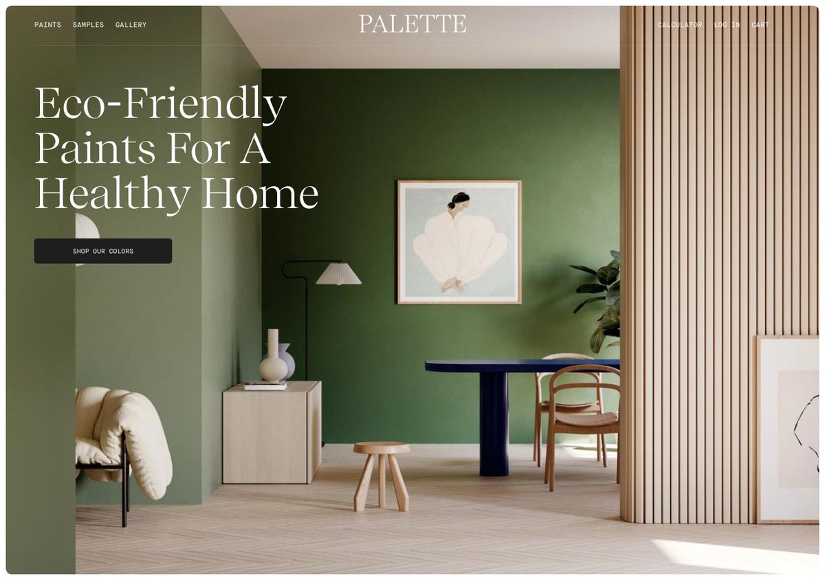 resources_ms's tweet image. #Inspiration:
Palette, Eco-Friendly Paints For A Nontoxic Home — Palette - Eco-Friendly Paint
palette.eco

🙌 by Ruben Quiroz
👉 More in mendesaltaren.studio/inspiration